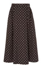 Rosetta Getty Belted Polka-dot Cotton A-line Skirt