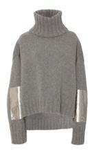 Sally Lapointe Metallic Elbow Patch Pullover