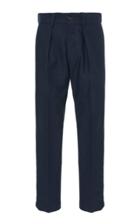Pt Forward Cropped Pleated Cotton Straight-leg Pants