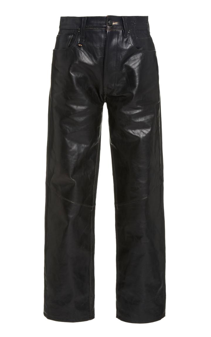 Moda Operandi R13 Nicole Leather High-rise Cropped Straight-leg Pants