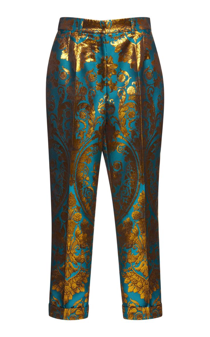 Dolce & Gabbana Metallic Jacquard Cropped Trouser