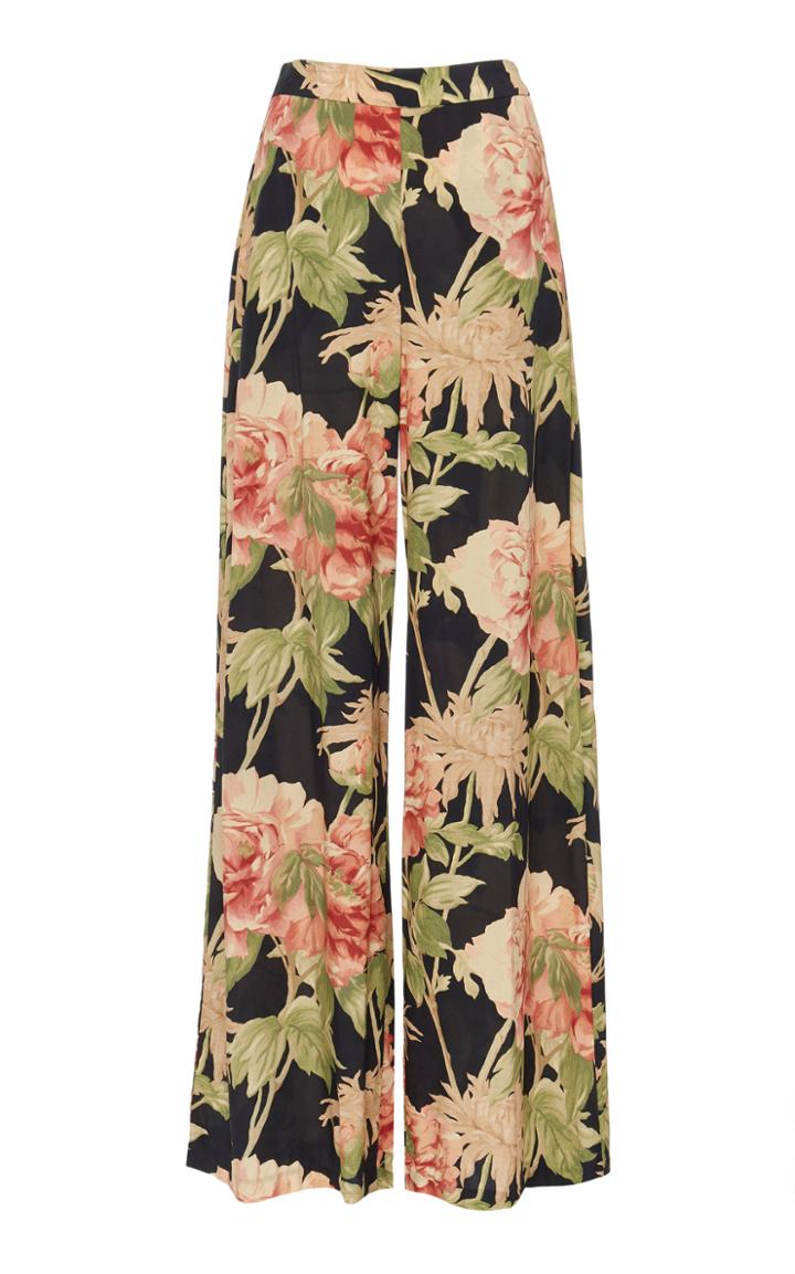Zimmermann Floral-print Silk-blend Wide-leg Pants