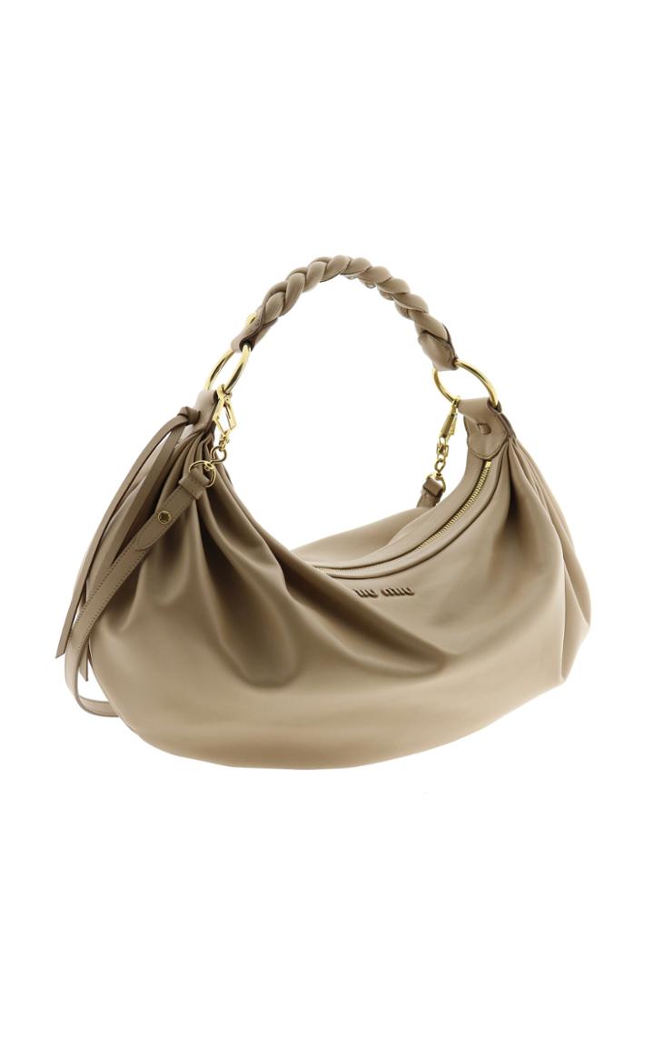Moda Operandi Miu Miu Relaxed Leather Hobo Shoulder Bag