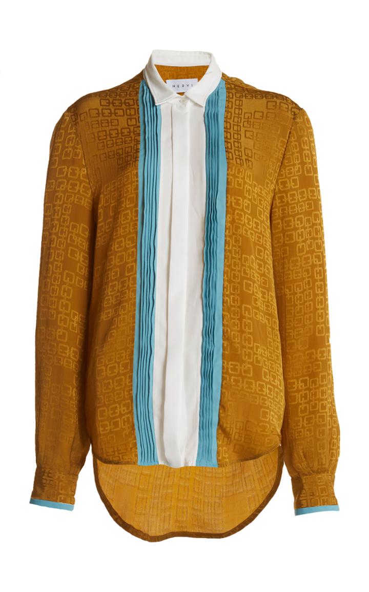 Moda Operandi Nervi Vivi Silk Jacquard Top