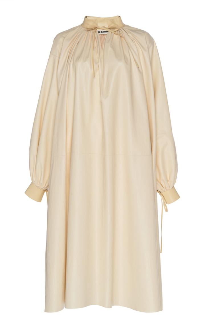 Jil Sander Leather-trimmed Poplin Tunic