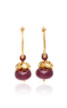 Sanjay Kasliwal 22k Gold Ruby And Diamond Earrings