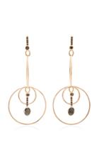 Katey Walker 18k Rose Gold Sapphire And Black Diamond Hoop Earrings