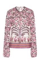 Giambattista Valli Floral Embroidered Chiffon Top