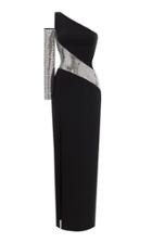 Rasario Asymmetric Sequin-embellished Crepe Gown