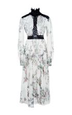 Giambattista Valli Long Sleeve Floral Print Dress