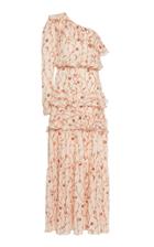 Johanna Ortiz Mysterious Soul One-shoulder Georgette Dress