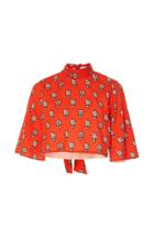 Rhode Resort Audrey Cropped Floral-print Cotton Top