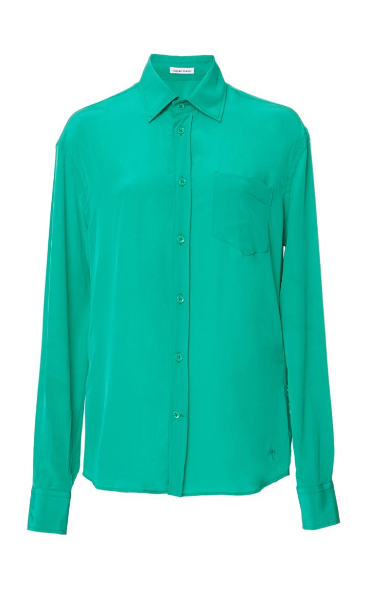 Tomas Maier Silk Button Up Blouse