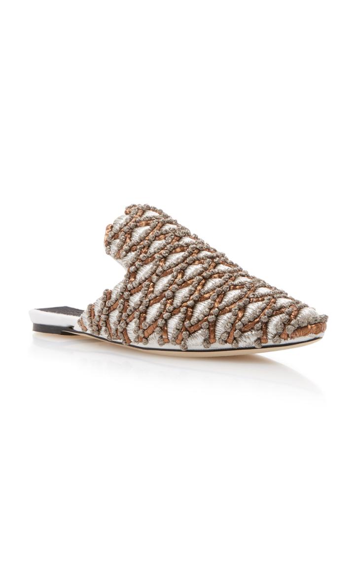 Sanayi 313 Bacio Embroidered Twill Slippers