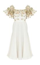 Razan Alazzouni Embellished Off The Shoulder Midi Dress