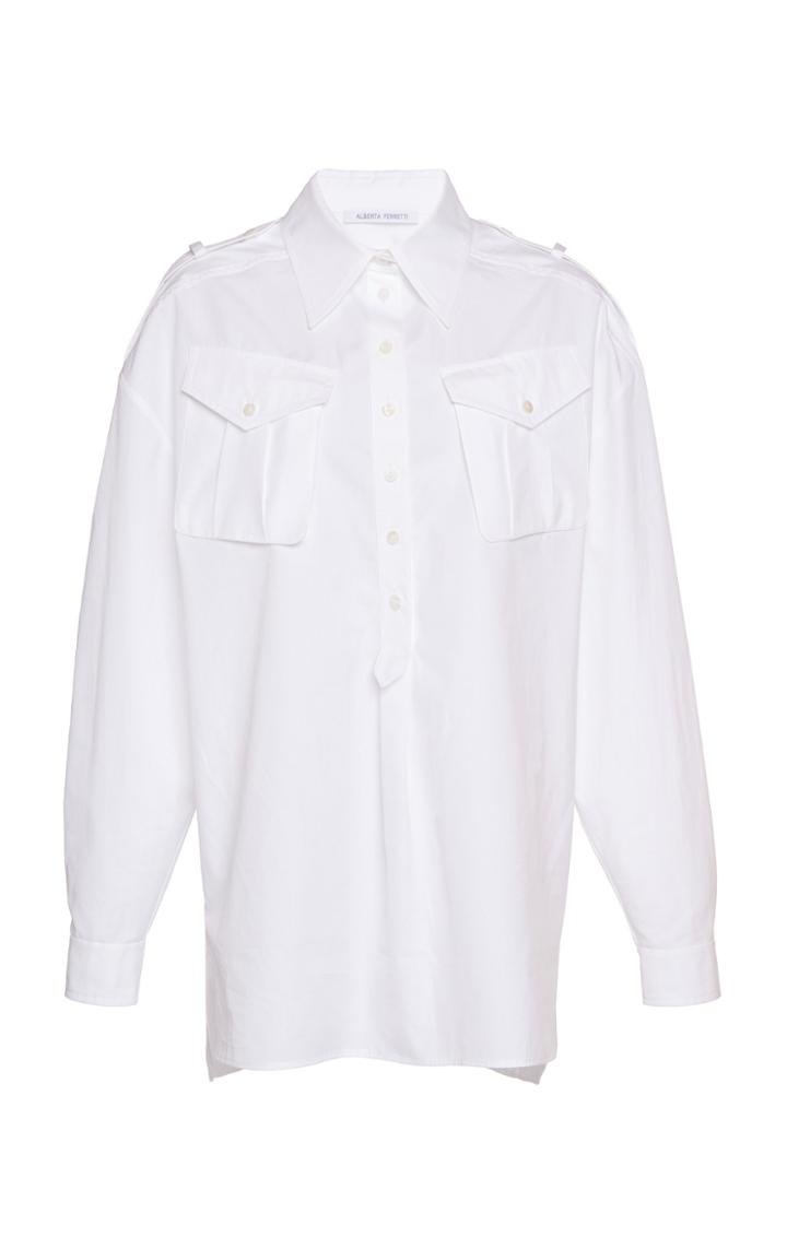 Alberta Ferretti Puffed Sleeves Cotton Top