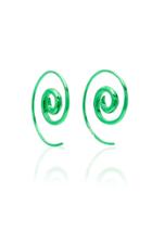 Noor Fares Green Spiral Tribal Earrings