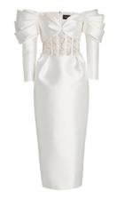 Rasario Lace-detailed Satin Off-the-shoulder Midi Dress