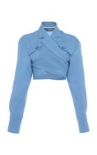 Jacquemus Collared Overlapping-front Cropped Top