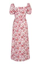 Moda Operandi Coco Shop Puff-sleeve Floral Cotton Maxi Dress