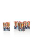 Le Botteghe Su Gologone Set-of-4 Geometric Painted Glasses