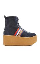 Tory Burch High-top Platform Suede-cotton Sneakers