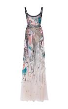 Elie Saab Bead Embroidered Tulle Gown