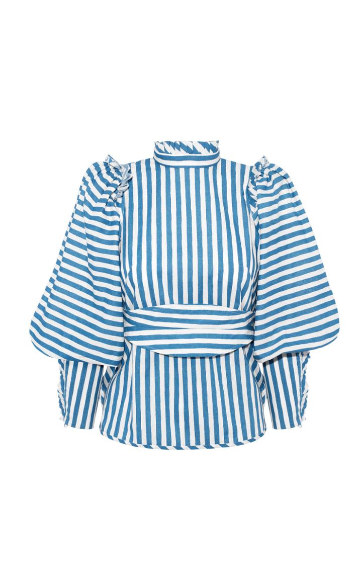 Moda Operandi Anna Mason Harper Blouse With High Neck And Belt Size: 6
