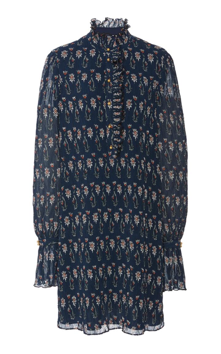 Tory Burch Ruffled Floral Chiffon Dress