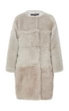 Pologeorgis The Cora Shearling And Fox Color Blocked Coat