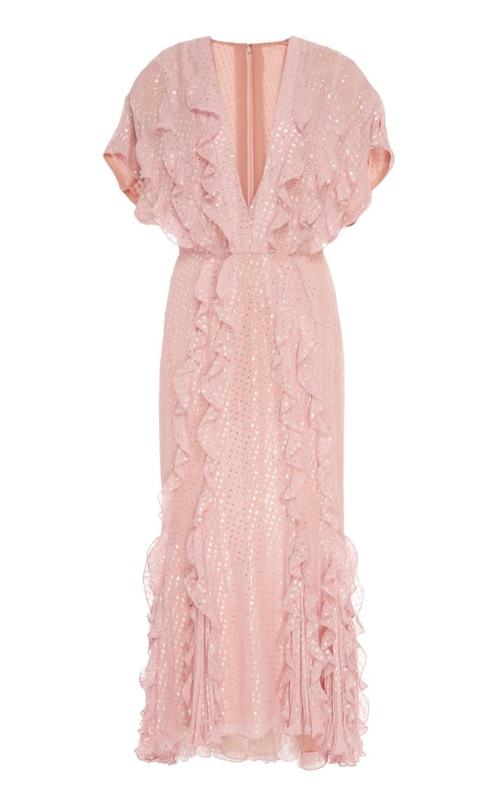 J. Mendel Flutter Sleeve Silk Dress