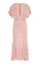 J. Mendel Flutter Sleeve Silk Dress