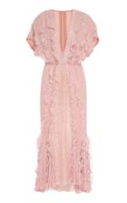 J. Mendel Flutter Sleeve Silk Dress