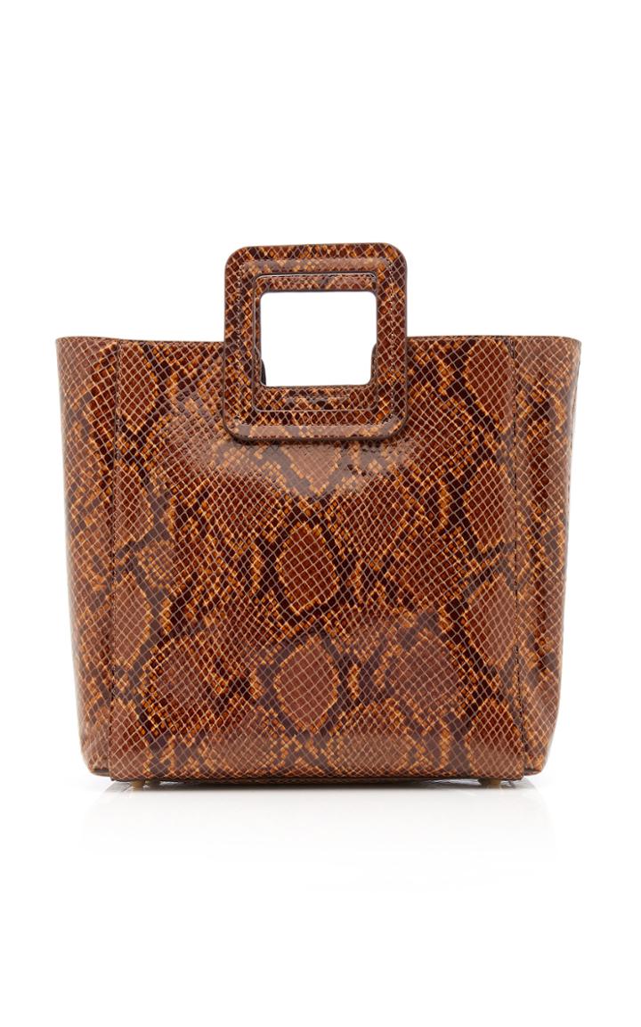 Staud Shirley Snake-effect Leather Tote