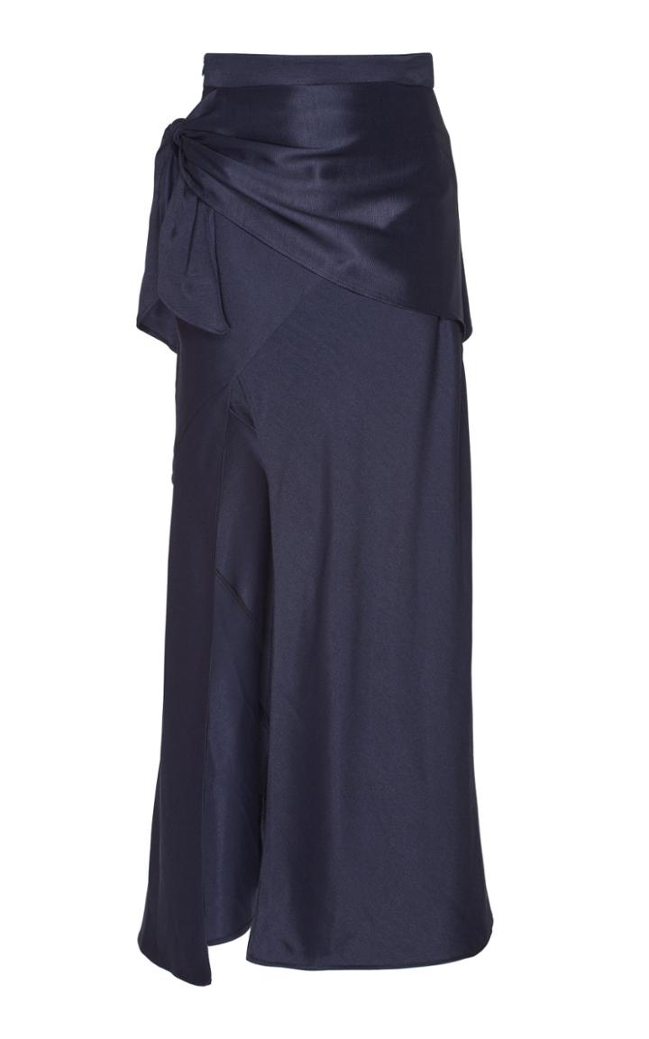 Christopher Esber Tie Waist Wrap-effect Satin Slit Skirt