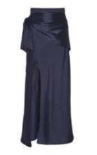 Christopher Esber Tie Waist Wrap-effect Satin Slit Skirt