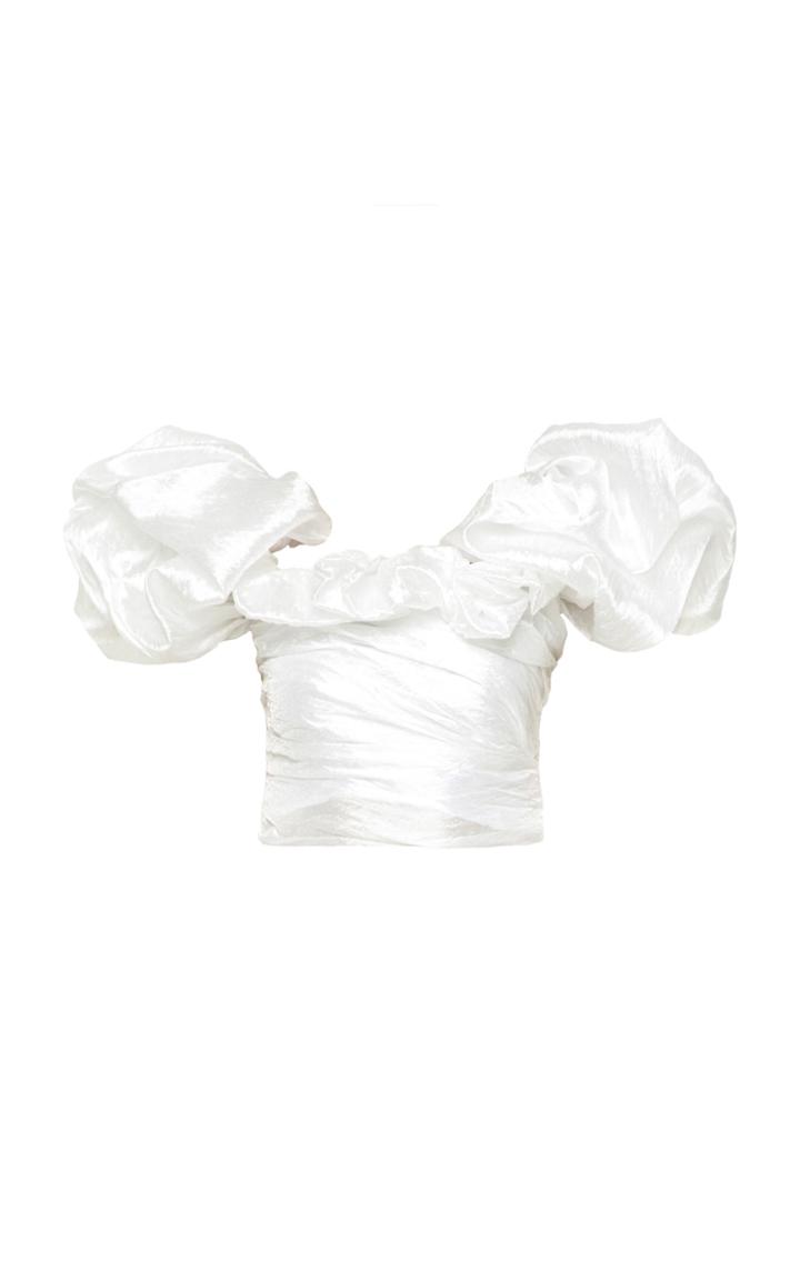 Moda Operandi Mach & Mach Ruffled Silk Off-the-shoulder Top