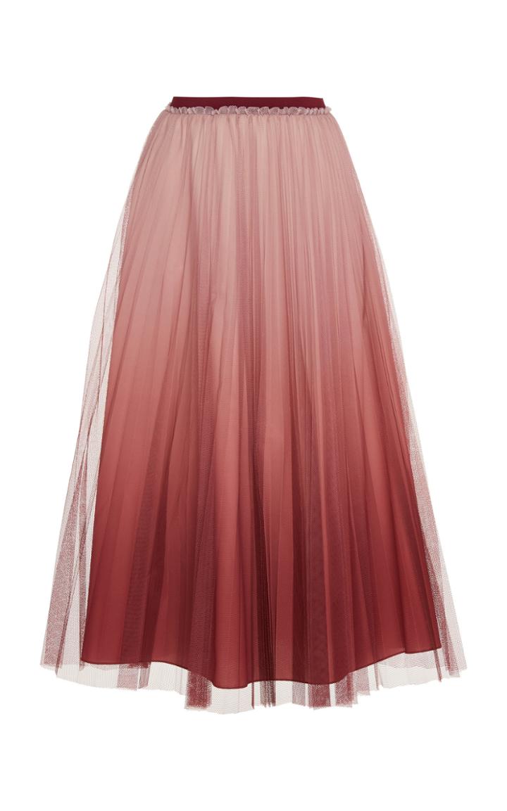 Moda Operandi Red Valentino Pleated Organza Midi Skirt Size: 36