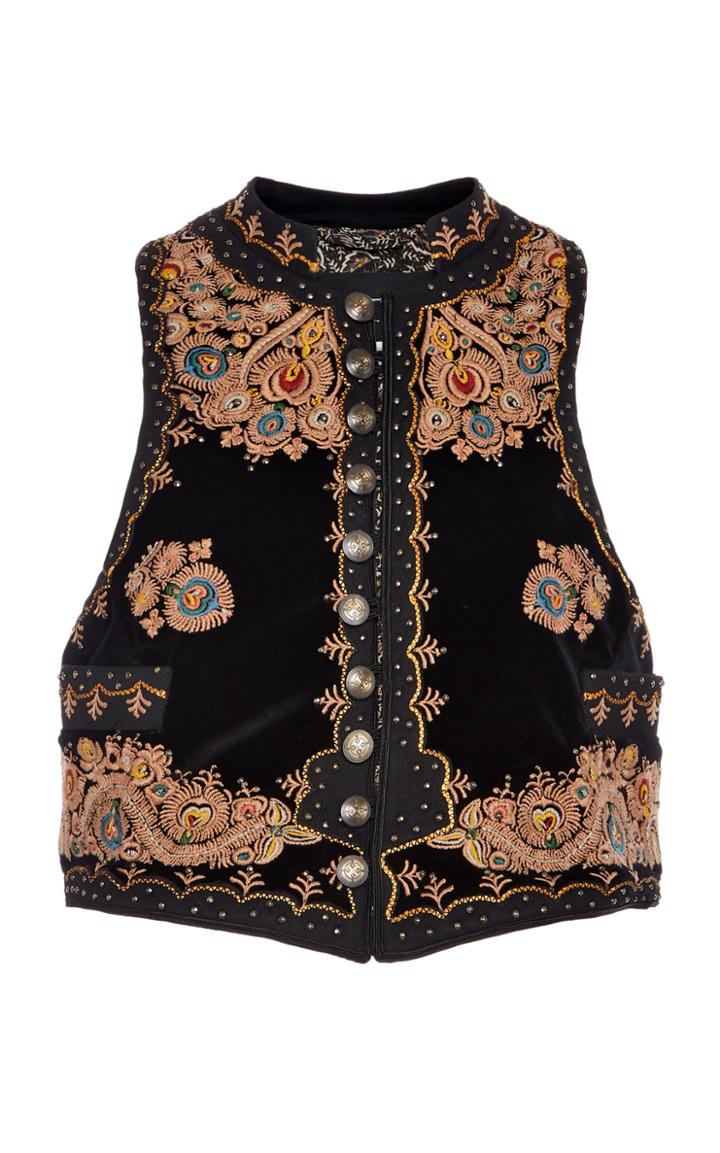Moda Operandi Etro Embroidered Cotton-blend Vest