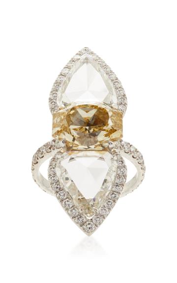 Busatti Papillon Titanium Yellow And White Diamond Ring