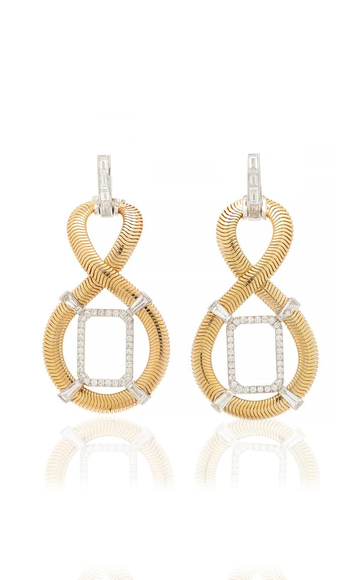 Nikos Koulis Feelings Figure Eight Loop Square Drop Earrings