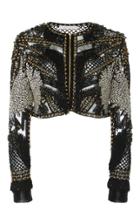 Naeem Khan Feather-trimmed Embellished Jacket