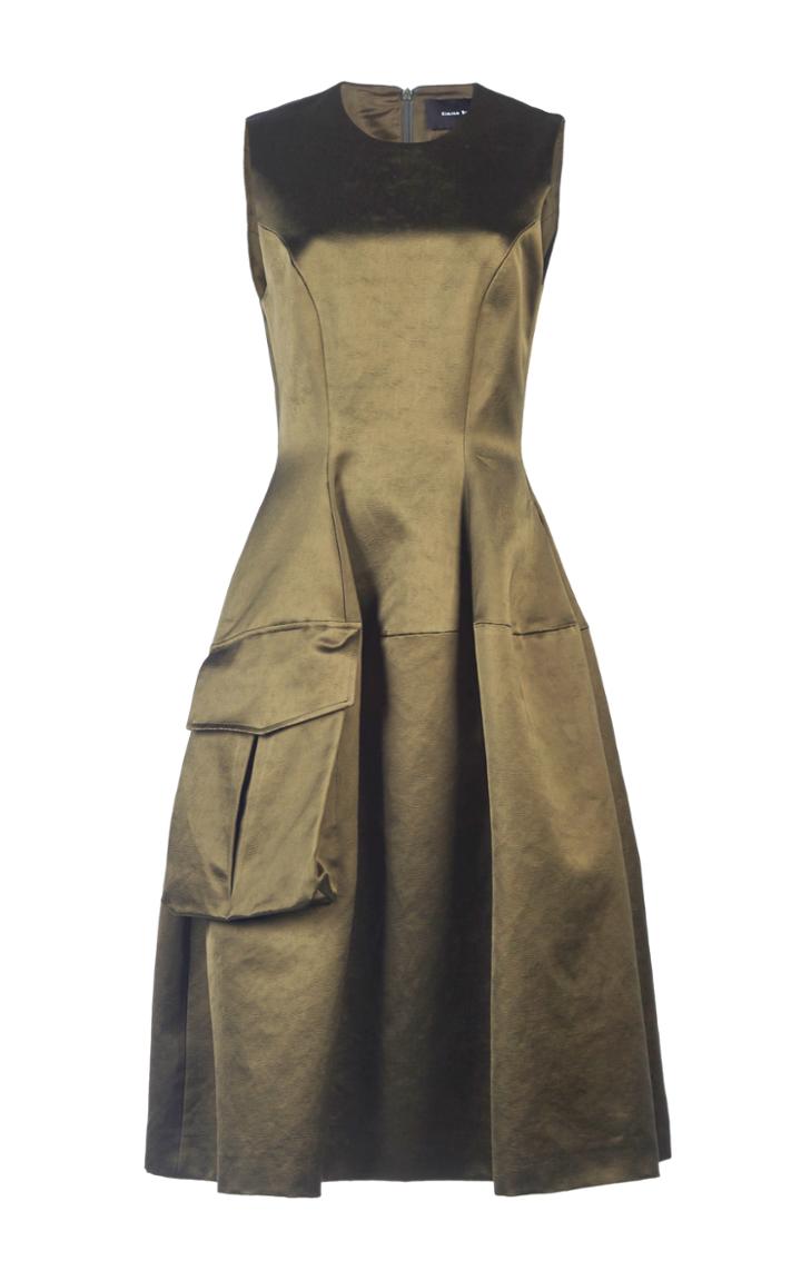 Simone Rocha One Pocket Coated Cotton Dress