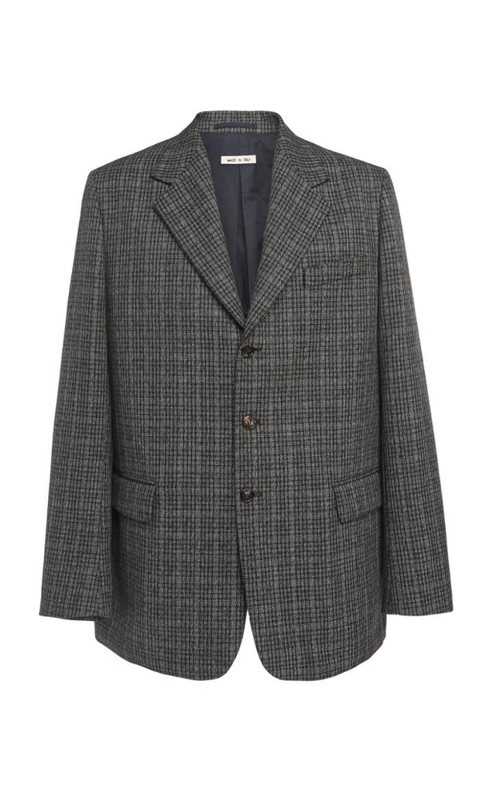Marni Checked Oversized Three Button Blazer