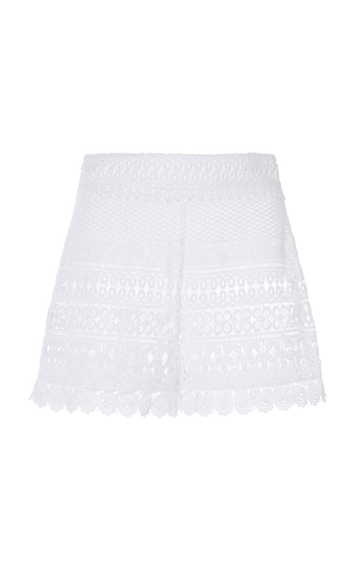 Moda Operandi Ralph & Russo High Rise Floral Guipire Mini Shorts Size: 36
