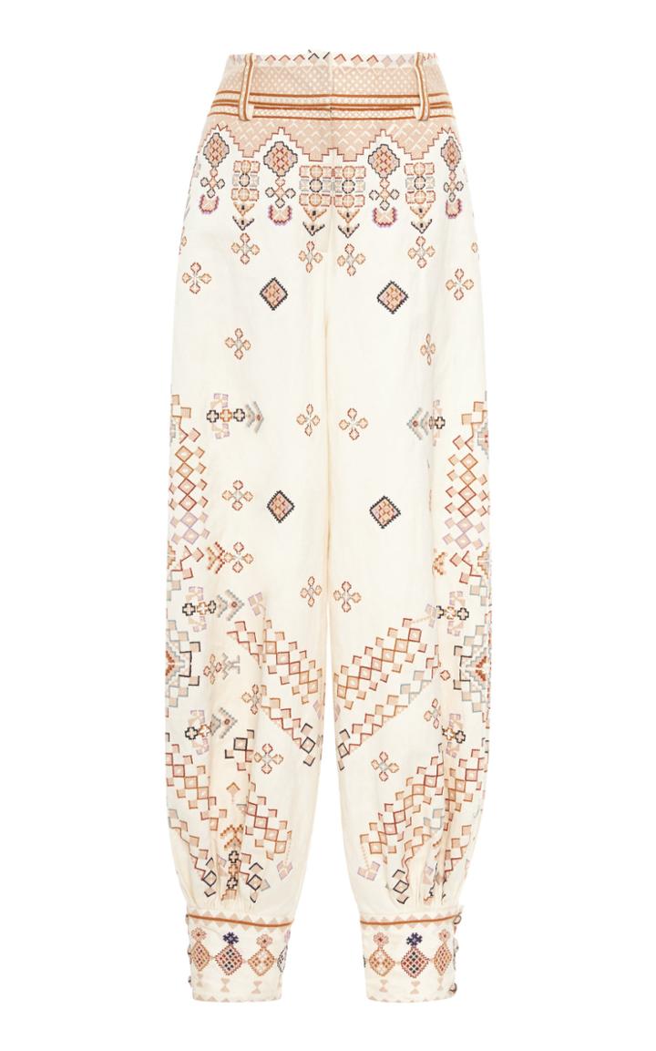 Moda Operandi Ulla Johnson Safa Cotton Embroidered Pant Size: 2