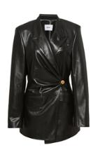 Nanushka Blair Ruched Leather Blazer