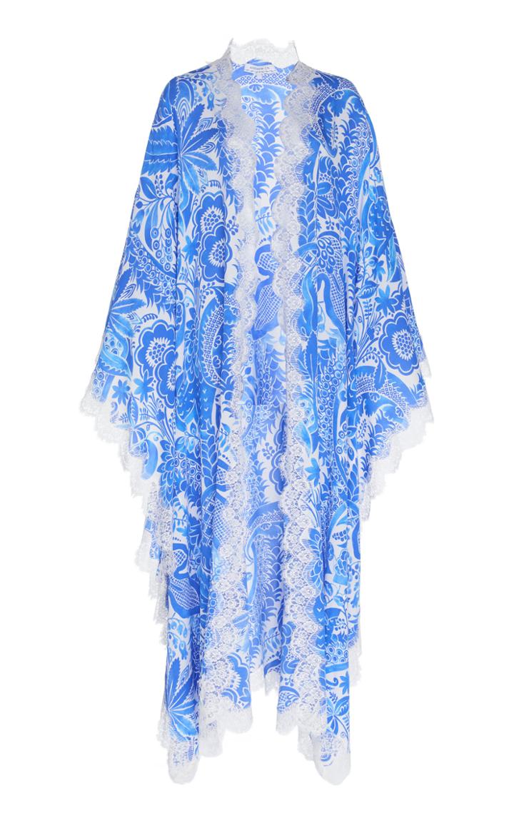 Moda Operandi Andrew Gn Cape-effect Printed Silk Coat Size: 34
