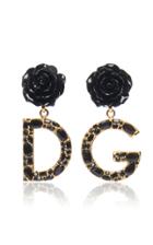 Dolce & Gabbana Dg Brass Crystal And Resin Earrings