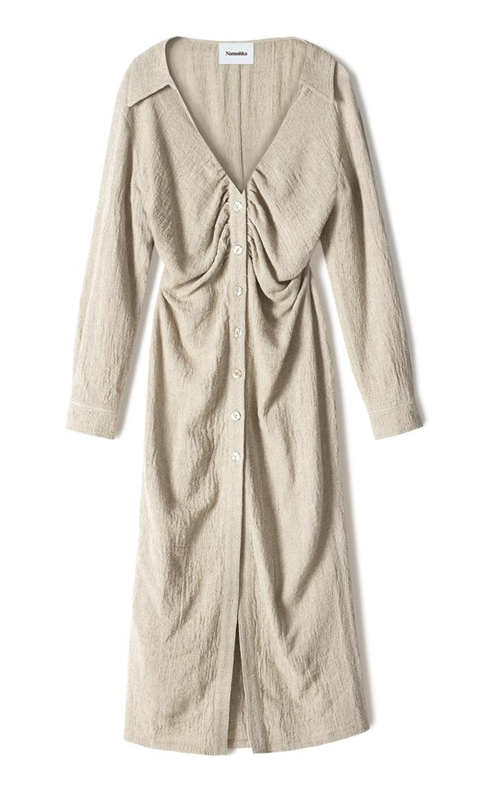 Moda Operandi Nanushka Sadia Linen-cotton Shirt Dress
